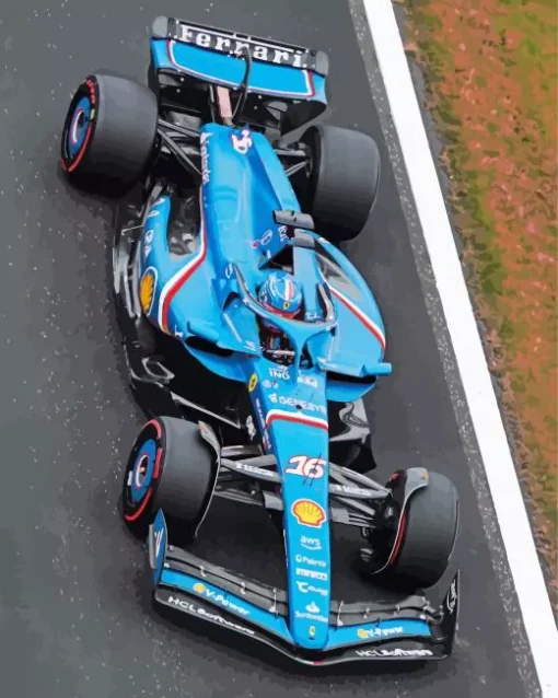 Blue Formula 1 Car Diamond Painting