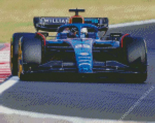 Blue Formula 1 Racing Car Diamond Painting