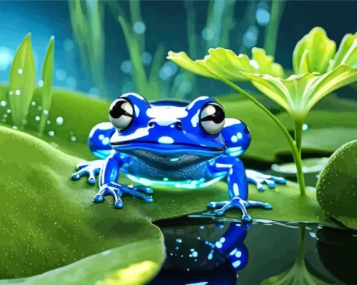 Blue Frog Diamond Painting