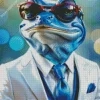Blue Frog In A Suit Diamond Painting