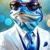 Blue Frog In A Suit Diamond Painting