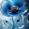 Blue Glass Flower Diamond Painting