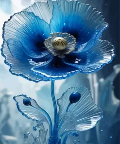 Blue Glass Flower Diamond Painting