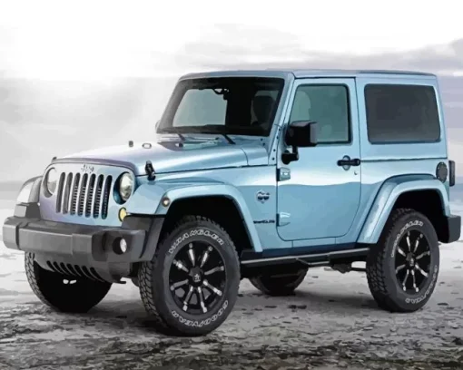 Blue Gray Jeep Diamond Painting