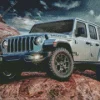 Blue Gray Jeep Car Diamond Painting