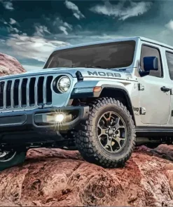 Blue Gray Jeep Car Diamond Painting