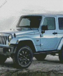 Blue Gray Jeep Diamond Painting