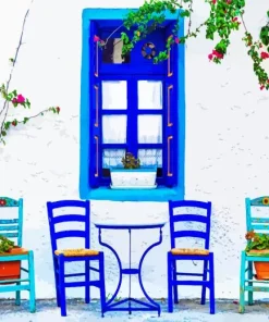 Blue Greece Diamond Painting