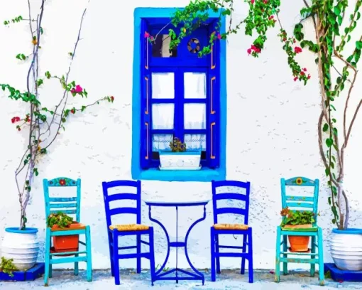 Blue Greece Diamond Painting