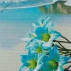 Blue Hawaiian Flowers Diamond Painting
