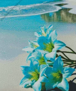 Blue Hawaiian Flowers Diamond Painting