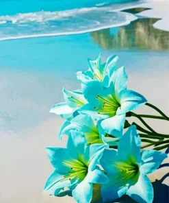 Blue Hawaiian Flowers Diamond Painting