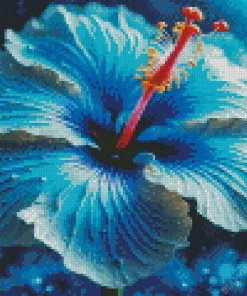 Blue Hawaiian Hibiscus Diamond Painting
