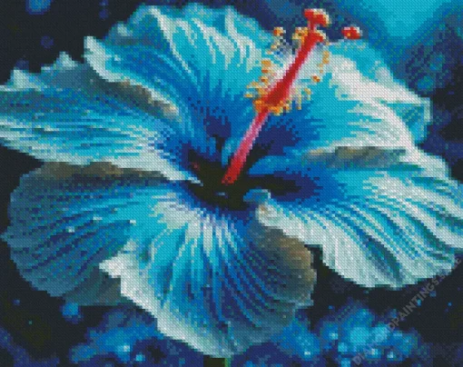 Blue Hawaiian Hibiscus Diamond Painting