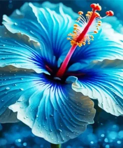 Blue Hawaiian Hibiscus Diamond Painting