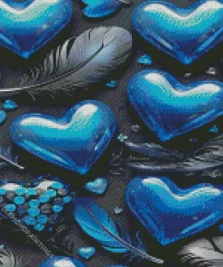 Blue Hearts Diamond Painting