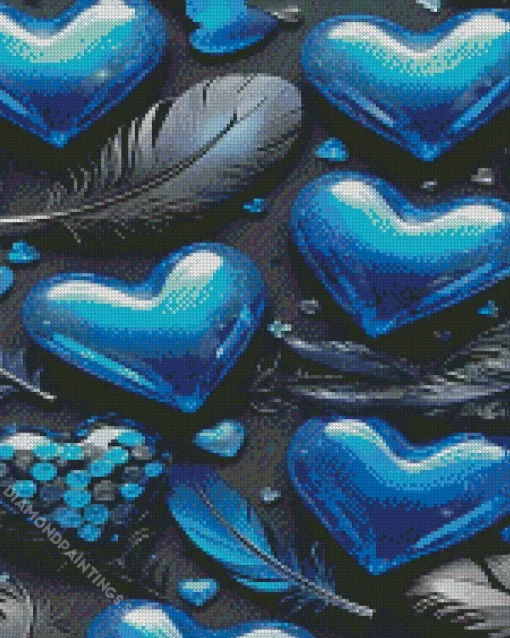 Blue Hearts Diamond Painting