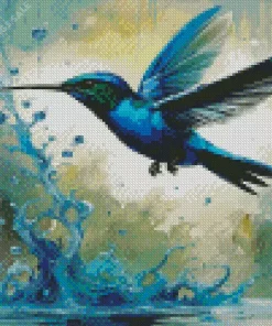 Blue Hummingbird Diamond Painting