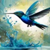 Blue Hummingbird Diamond Painting
