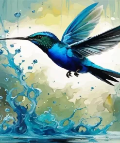 Blue Hummingbird Diamond Painting