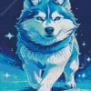 Blue Husky Diamond Painting