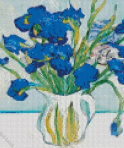 Blue Iris Vase Art Diamond Painting