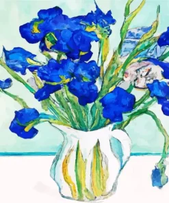 Blue Iris Vase Art Diamond Painting