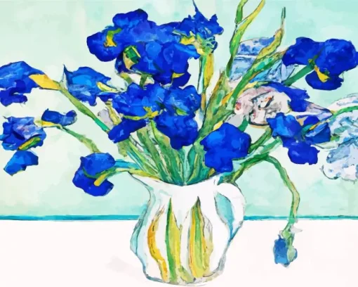 Blue Iris Vase Art Diamond Painting
