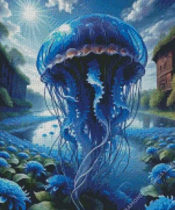 Blue Jellyfish Diamond Painting