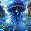 Blue Jellyfish Diamond Painting