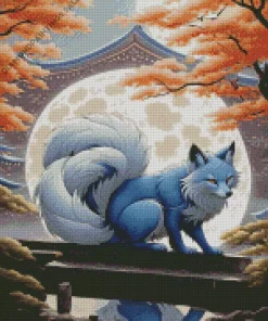 Blue Kitsune Diamond Painting