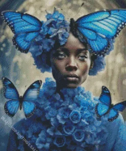 Blue Lady Butterfly Diamond Painting