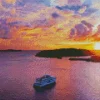 Blue Lagoon At Sunset Diamond Painting
