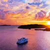 Blue Lagoon At Sunset Diamond Painting