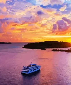 Blue Lagoon At Sunset Diamond Painting