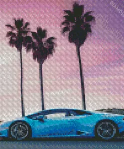 Blue Lamborghini Diamond Painting