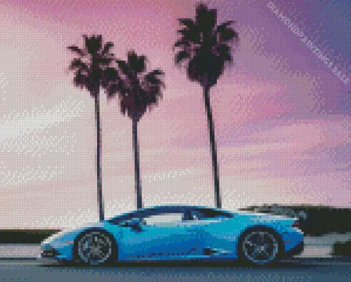 Blue Lamborghini Diamond Painting
