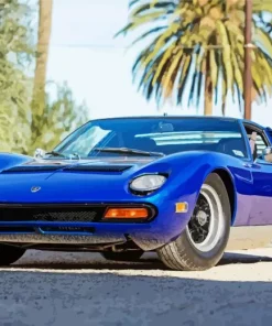 Blue Lamborghini Miura Diamond Painting