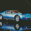 Blue Lamborghini Miura Car Diamond Painting