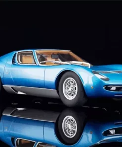Blue Lamborghini Miura Car Diamond Painting