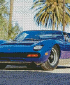 Blue Lamborghini Miura Diamond Painting