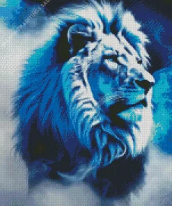 Blue Lion Animal Diamond Painting