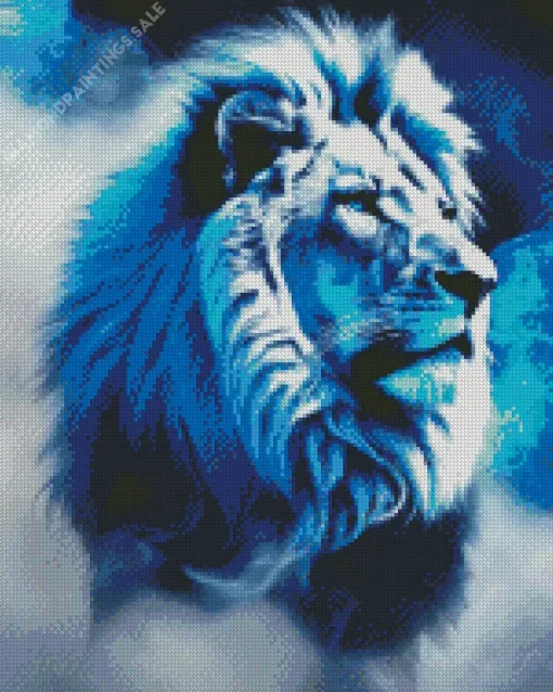 Blue Lion Animal Diamond Painting