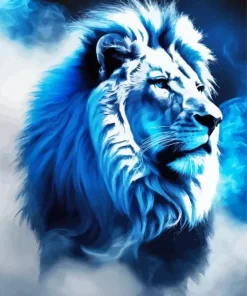 Blue Lion Animal Diamond Painting