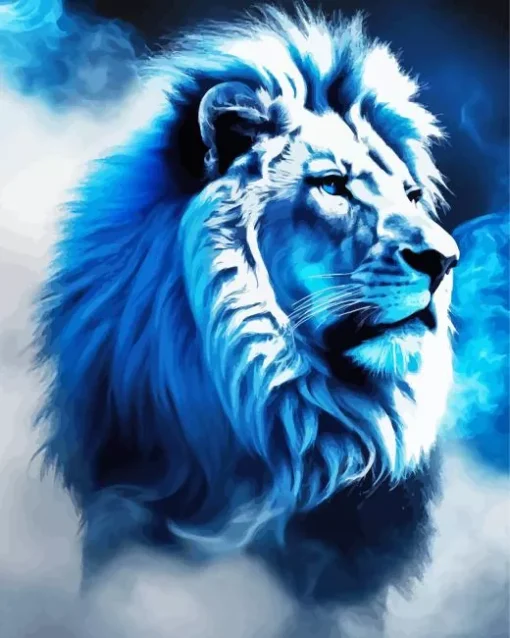 Blue Lion Animal Diamond Painting