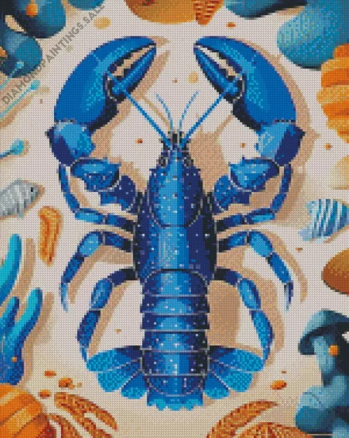 Blue Lobster Art Diamond Painting