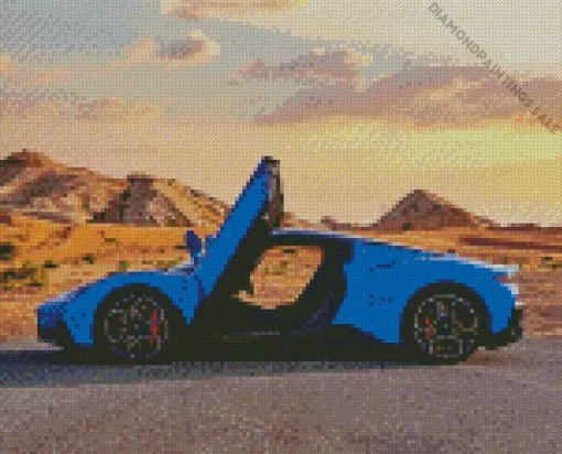 Blue Maserati MC20 Diamond Painting