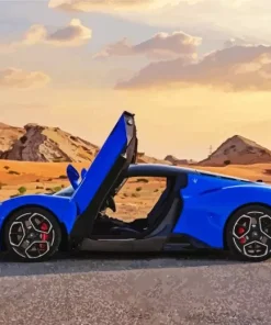 Blue Maserati MC20 Diamond Painting