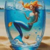 Blue Mermaid In A Cup Diamond Painting