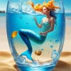 Blue Mermaid In A Cup Diamond Painting